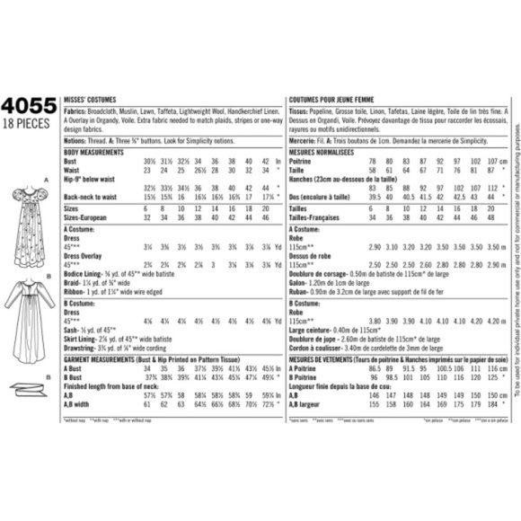 Simplicity 4055 - Size HH6,8,10,12 - Costume - Picture 2 of 4